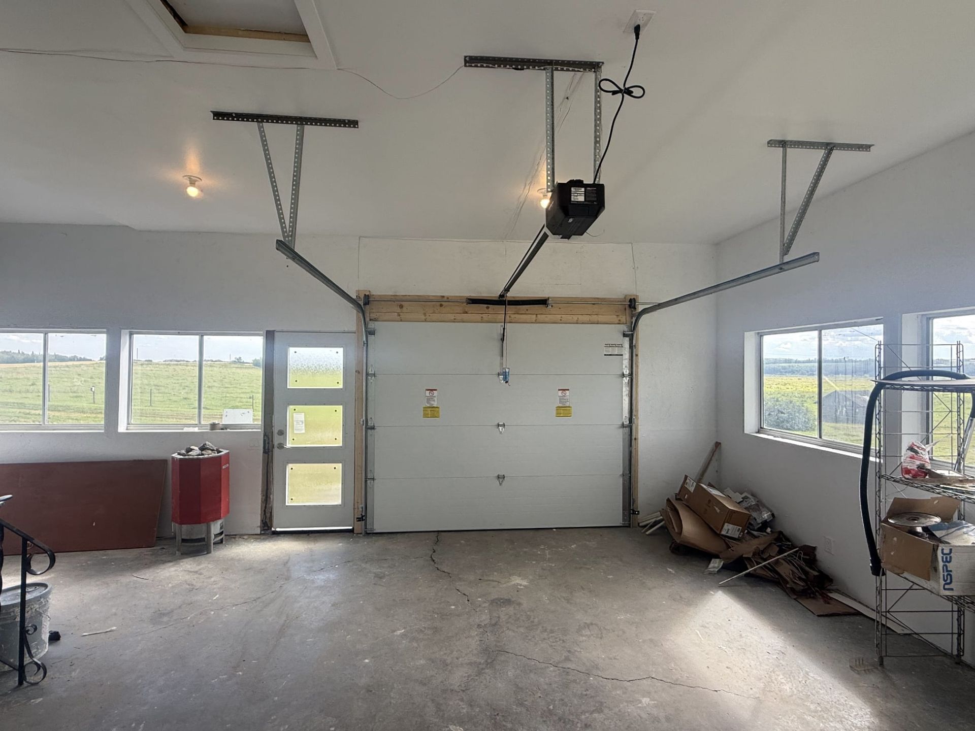 Garage door operator installation from inside